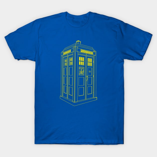 1920's Mackenzie Style Police Box Gold Line T-Shirt by J. Rufus T-Shirtery